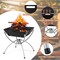 Costway 3-in-1 Portable Charcoal Grill Folding Camping Fire Pit with Carrying Bag & Gloves Black/Coffee